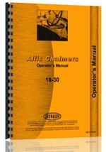 Operators Manual for Allis Chalmers 18-30 Tractor