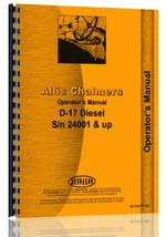 Operators Manual for Allis Chalmers D17 Tractor