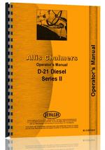 Operators Manual for Allis Chalmers D21 Tractor