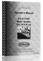 Operators Manual for Adams 412H Grader