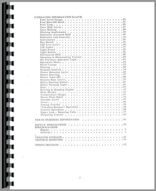 Operators Manual for Allis Chalmers 180 Tractor Sample Page From Manual