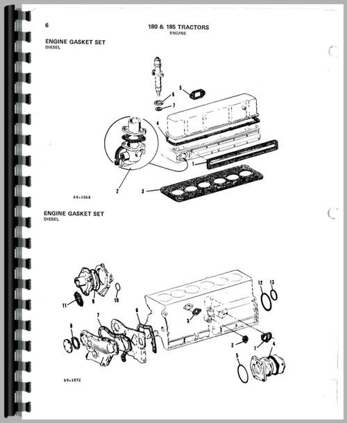 Parts Manual for Allis Chalmers 185 Tractor Sample Page From Manual