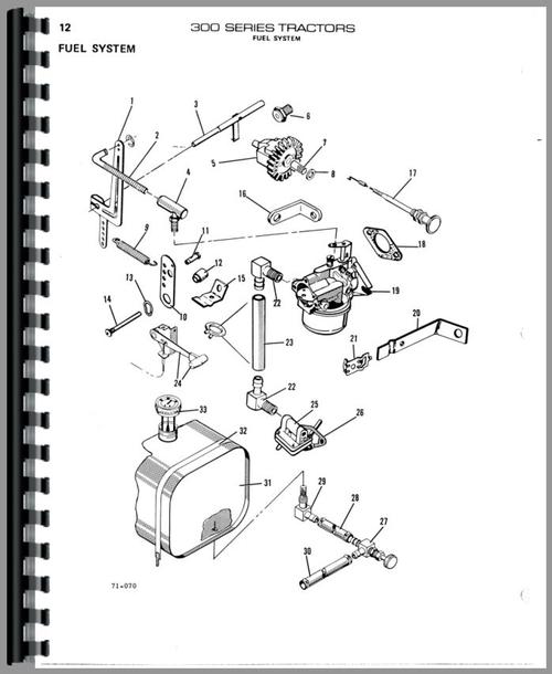 Parts Manual for Allis Chalmers 314 Lawn & Garden Tractor Sample Page From Manual