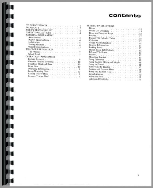 Operators Manual for Allis Chalmers 400 Farm Loader Sample Page From Manual