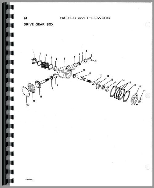 Parts Manual for Allis Chalmers 44 Bale Thrower Sample Page From Manual