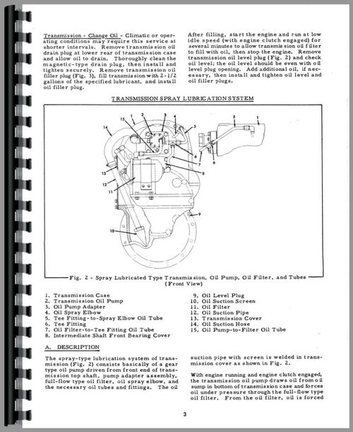 Operators Manual for Allis Chalmers 45 Motor Grader Sample Page From Manual