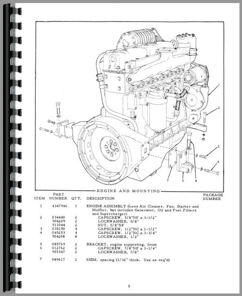 Parts Manual for Allis Chalmers 45 Motor Grader Sample Page From Manual