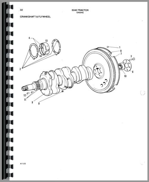 Parts Manual for Allis Chalmers 5040 Tractor Sample Page From Manual