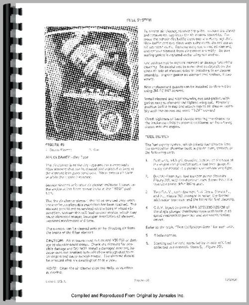Service Manual for Allis Chalmers 5040 Tractor Sample Page From Manual