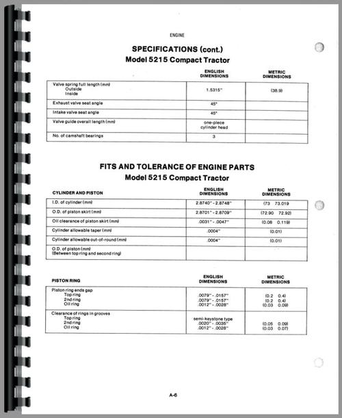 Service Manual for Allis Chalmers 5215 Tractor Sample Page From Manual
