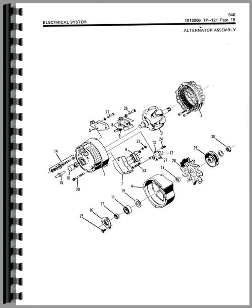 Parts Manual for Allis Chalmers 540 Articulated Loader Sample Page From Manual