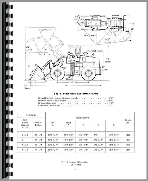 Operators Manual for Allis Chalmers 545H Front End Loader Sample Page From Manual