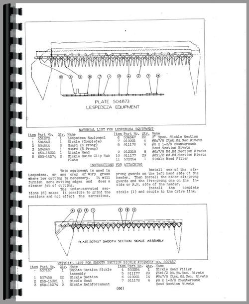 Operators Manual for Allis Chalmers 60 Combine Sample Page From Manual