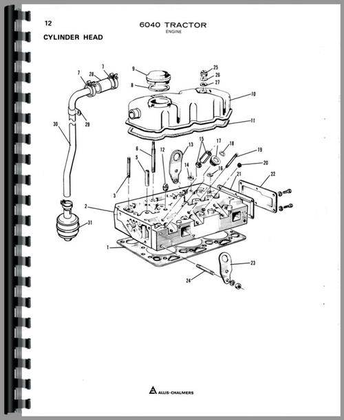 Parts Manual for Allis Chalmers 6040 Tractor Sample Page From Manual