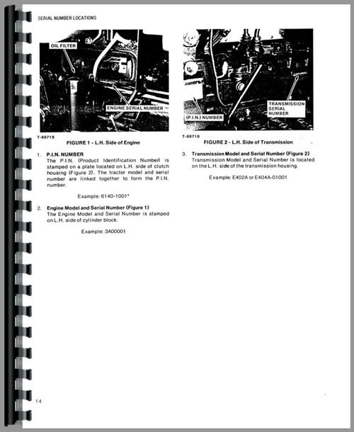 Operators Manual for Allis Chalmers 6140 Tractor Sample Page From Manual
