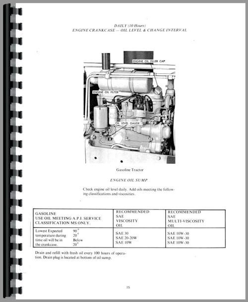 Operators Manual for Allis Chalmers 615 Backhoe Tractor Sample Page From Manual