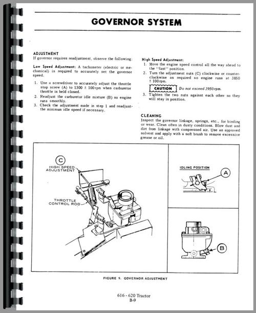 Service Manual for Allis Chalmers 616 Lawn & Garden Tractor Sample Page From Manual