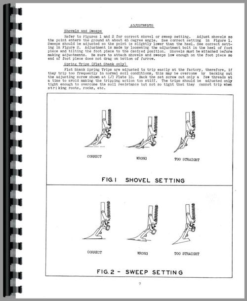 Operators Manual for Allis Chalmers 66 Cultivator Sample Page From Manual