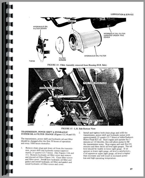 Operators Manual for Allis Chalmers 7000 Tractor Sample Page From Manual