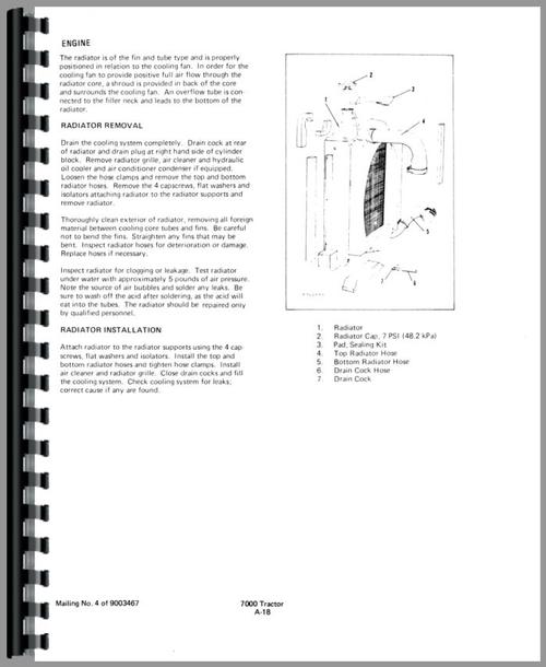 Service Manual for Allis Chalmers 7000 Tractor Sample Page From Manual