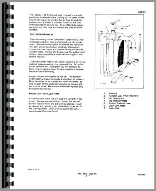 Service Manual for Allis Chalmers 7010 Tractor Sample Page From Manual