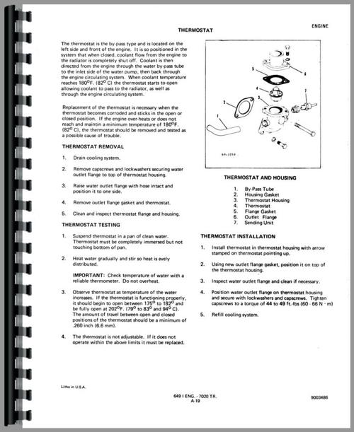 Service Manual for Allis Chalmers 7020 Tractor Sample Page From Manual