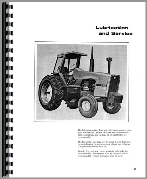 Operators Manual for Allis Chalmers 7030 Tractor Sample Page From Manual