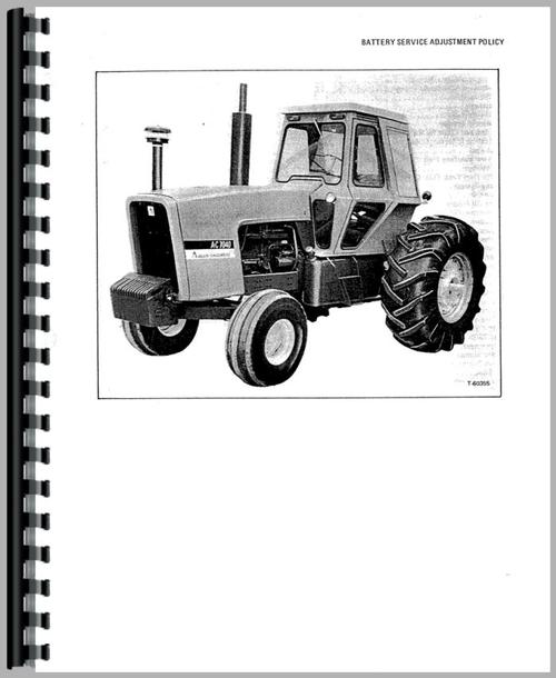 Operators Manual for Allis Chalmers 7040 Tractor Sample Page From Manual