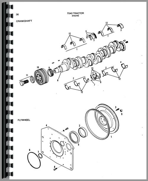 Parts Manual for Allis Chalmers 7040 Tractor Sample Page From Manual