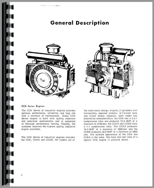 Service Manual for Allis Chalmers 720 Engine Sample Page From Manual