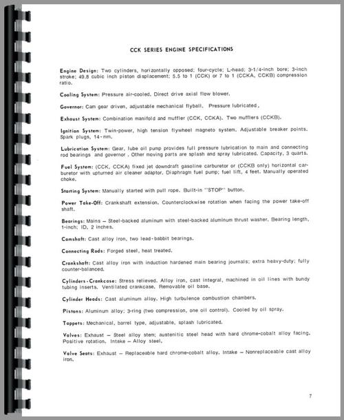 Service Manual for Allis Chalmers 720 Engine Sample Page From Manual