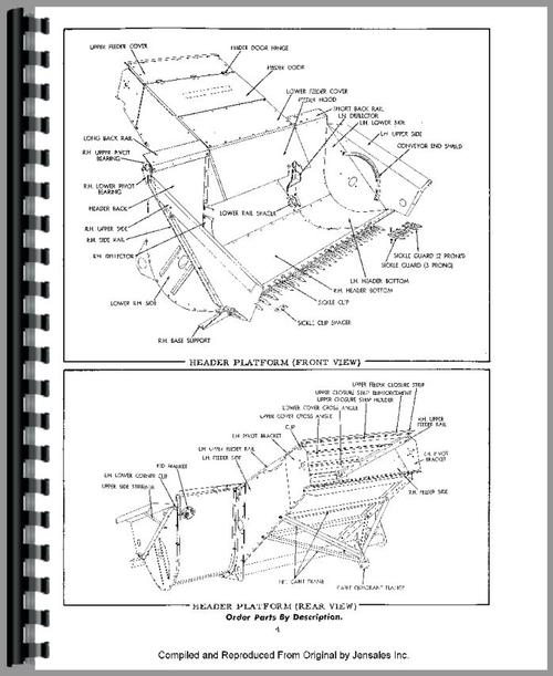 Parts Manual for Allis Chalmers 90 Combine Sample Page From Manual