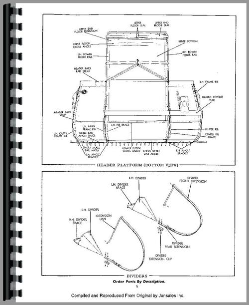 Parts Manual for Allis Chalmers 90 Combine Sample Page From Manual
