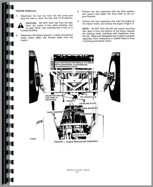 Service Manual for Allis Chalmers 910 Lawn & Garden Tractor Sample Page From Manual