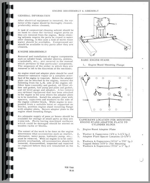 Service Manual for Allis Chalmers 918 Tractor Loader Backhoe Sample Page From Manual