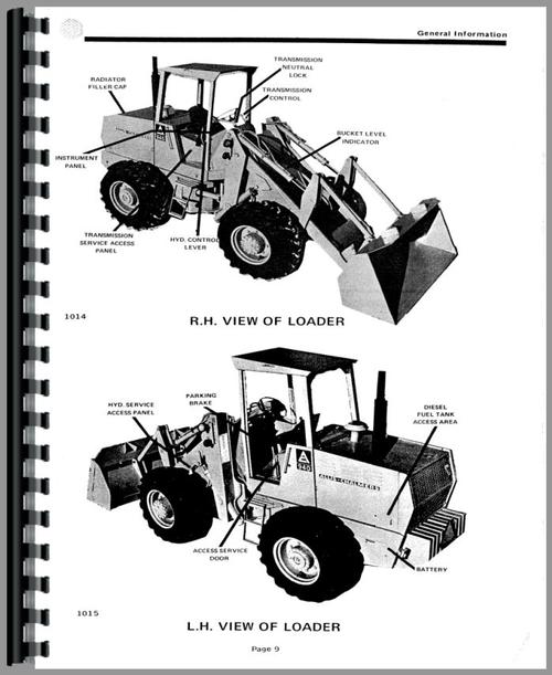 Operators Manual for Allis Chalmers 940 Wheel Loader Sample Page From Manual