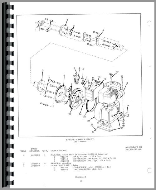 Parts Manual for Allis Chalmers B-12 Lawn & Garden Tractor Sample Page From Manual