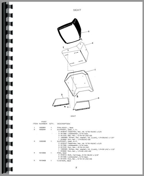 Parts Manual for Allis Chalmers B-206 Lawn & Garden Tractor Sample Page From Manual