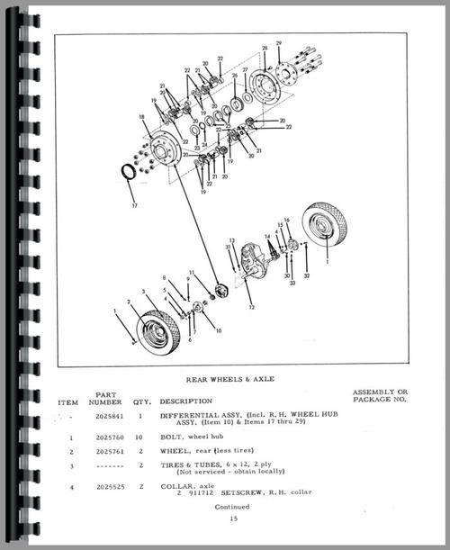 Parts Manual for Allis Chalmers B-1 Lawn & Garden Tractor Sample Page From Manual