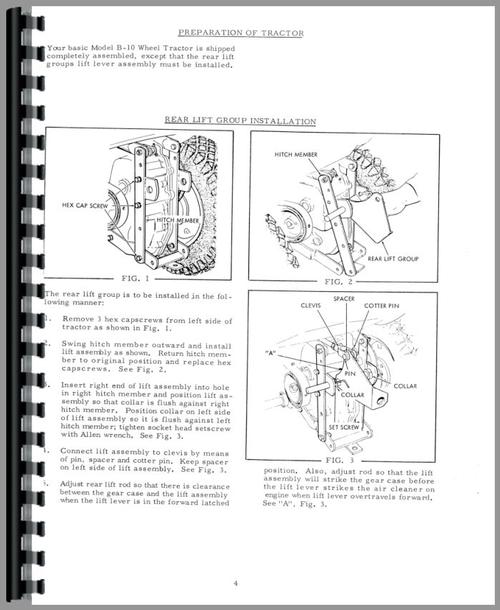 Operators Manual for Allis Chalmers B-10 Lawn & Garden Tractor Sample Page From Manual
