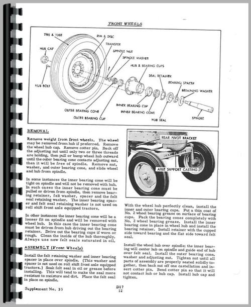 Service Manual for Allis Chalmers D Engine Sample Page From Manual
