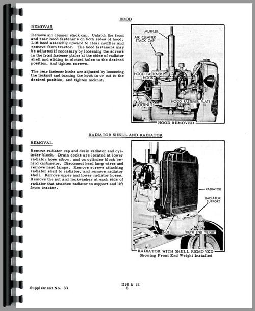 Service Manual for Allis Chalmers D10 Tractor Sample Page From Manual