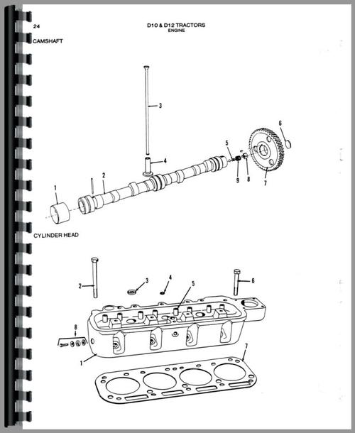 Parts Manual for Allis Chalmers D12 Tractor Sample Page From Manual