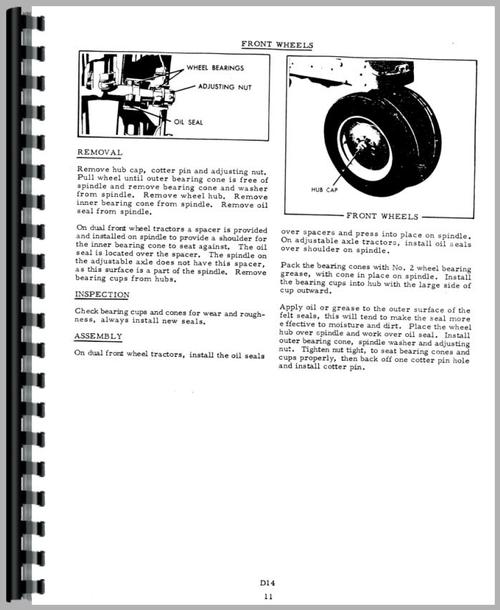 Service Manual for Allis Chalmers D14 Tractor Sample Page From Manual