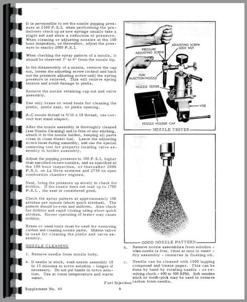 Service Manual for Allis Chalmers D15 Injection Pump Sample Page From Manual