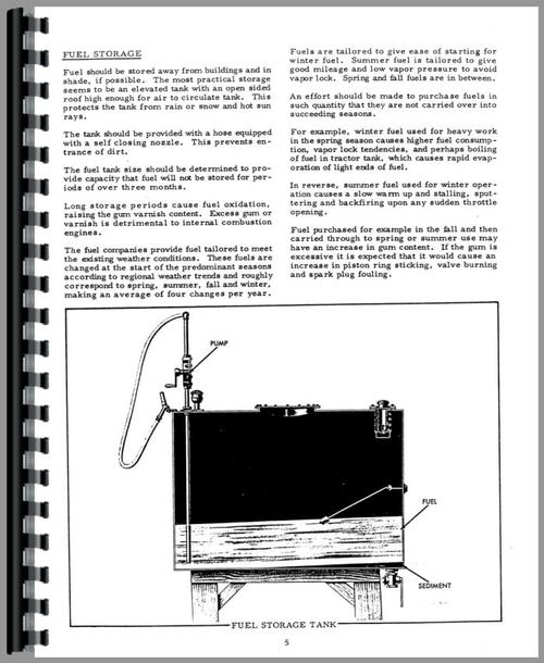 Operators Manual for Allis Chalmers D15 Tractor Sample Page From Manual