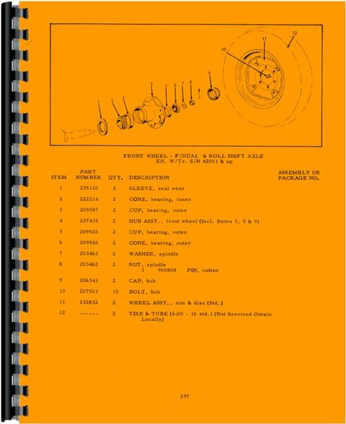 Parts Manual for Allis Chalmers D17 Tractor Sample Page From Manual
