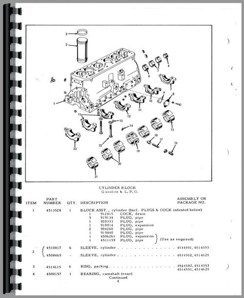 Parts Manual for Allis Chalmers D19 Tractor Sample Page From Manual