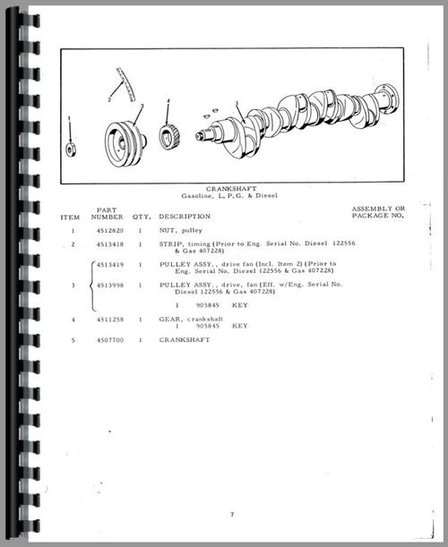 Parts Manual for Allis Chalmers D19 Tractor Sample Page From Manual
