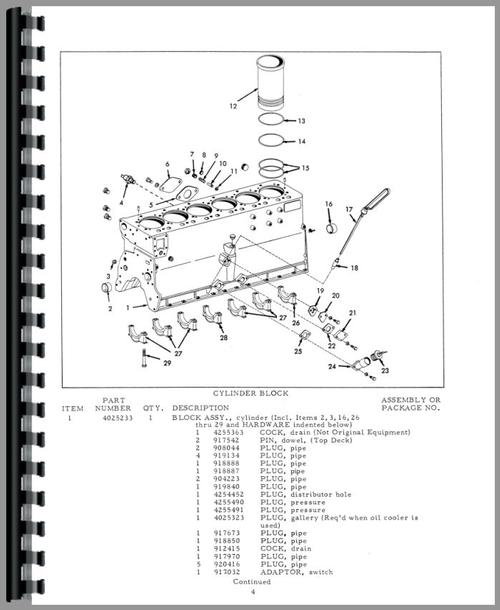 Parts Manual for Allis Chalmers D21 Tractor Sample Page From Manual